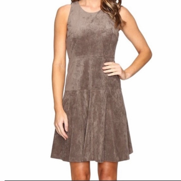 faux suede fit and flair dress IVANKA TRUMP - Picture 1 of 4